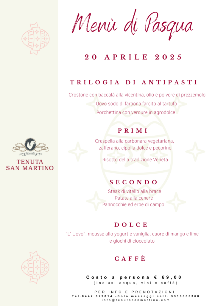Menù di Pasqua 2025 – Tenuta San Martino